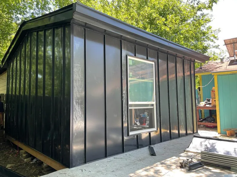 Black standing seam metal wall panels for Metal Roof Installation in Country Walk